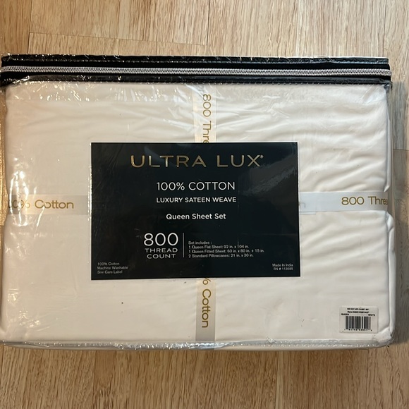 Ultra Lux 100% Cotton 800 Thread Count Luxury Sateen Weave 4 Pc  Sheet Set - Picture 7 of 7